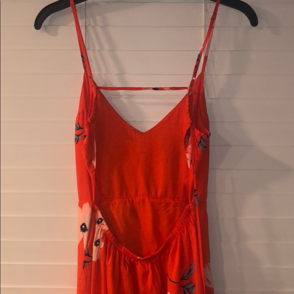 Urban Outfitters orange flowered long dress - Picture 3 of 4